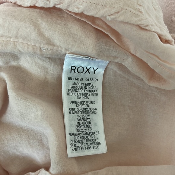 ROXY Pale Pink Ruffles Shorts Romper “Cool Your Heart” with Belt size 6 - Picture 14 of 16
